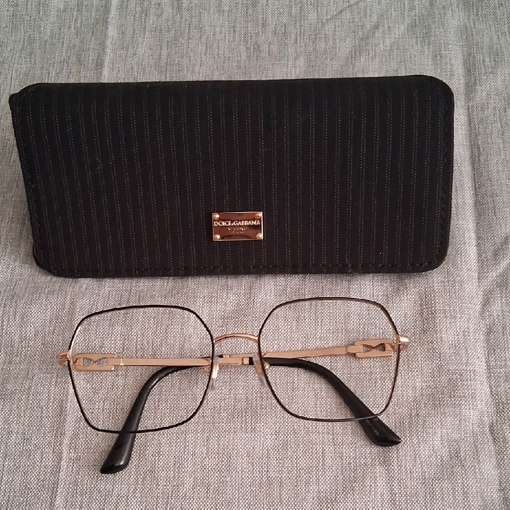 Bulgari Women's Glasses with Black and Gold Frame